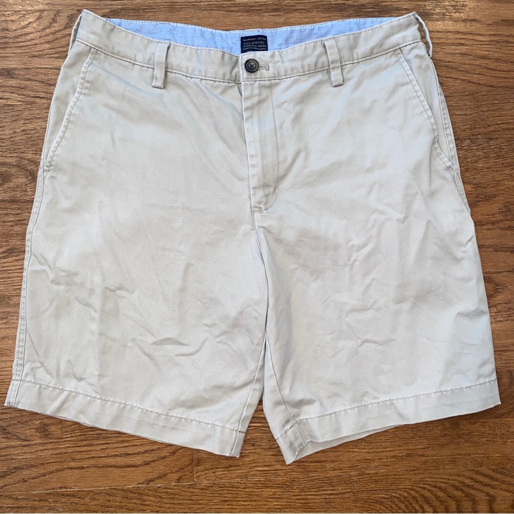 Reed Edwards Khaki Shorts Mens Size 32W 9 1/2L Tan Classic Spring Summer Wear